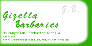 gizella barbarics business card